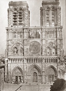 Notre Dame de Paris, västfasaden 1840