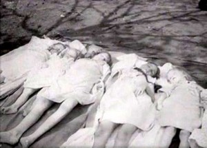 Magda och Joseph Goebbels barn efter att de blivit förgiftade med cyankalium
