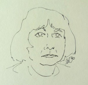 Sofia Gubaidulina (teckning: Sten Wistrand)