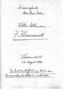 Partitur till Viktor Ullmanns 7:e pianosonat (Viktor Ullmann Foundation)