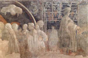 Del av Noa-freskerna under restaurering