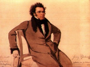 Franz Schubert porträtterad av Wilhelm August 1825.