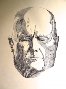 Jean Sibelius (1865-1957. Teckning: Sten Wistrand.